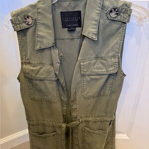 Sanctuary Green Open Front, 
Sleeveless Utility Military Vest/Jacket Size XS